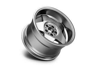 3d illustration of forged car rim isolated on white background