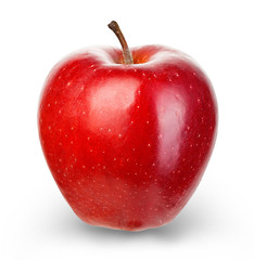 Plakat Ripe red apple isolated on a white background.