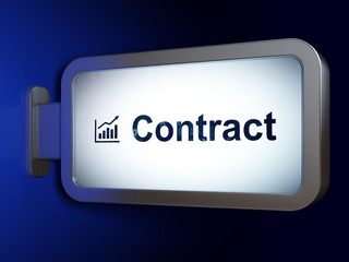 Finance concept: Contract and Growth Graph on billboard background