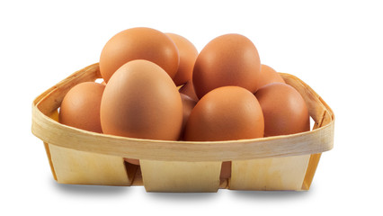 Brown eggs in the basket