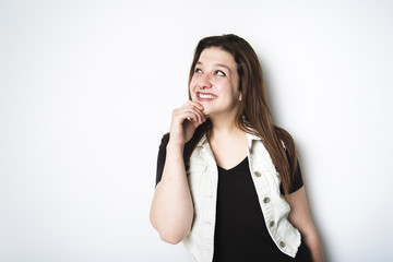 Urban girl in studio posing with attitude