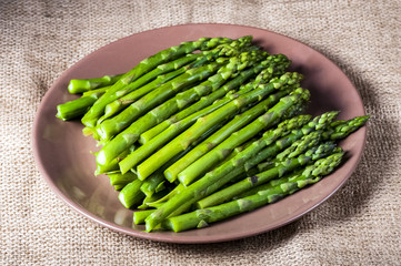 Blanched green asparagus
