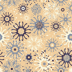 Seamless pattern with doodle ornament