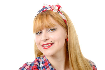 Retro beautiful pin up girl