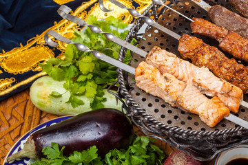 fish shashlik and kebab