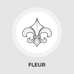 Fleur vector flat icon. Vintage Style.