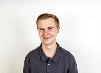 cute smiling boy posing in studio