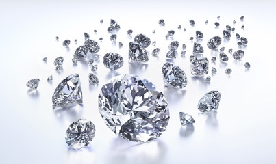 Diamanten Gruppe auf Weiss 1