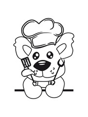 Eat text cook cooking delicious restaurant chef, kitchen grill master chef hat apron pancake teddy bear funny sweet