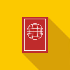 Passport icon, flat style