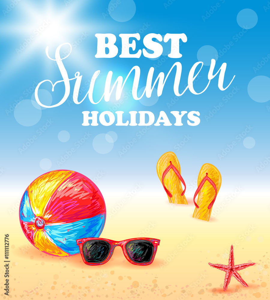 Wall mural Best Summer Holidays Poster