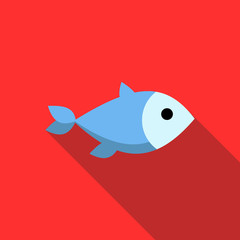 Fish icon, flat style