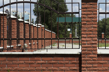 Metal wrought iron fence