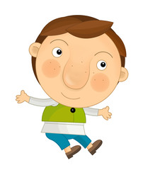 Cartoon character - vintage little boy - isolated - illustration for children