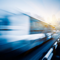 motion blurred traffic on bridge,chongqing china.