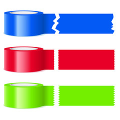 Three rolls of colorful tape