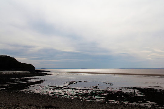 View of the beach at Clevedon, Somerset, England