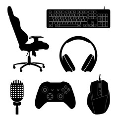 Gaming Zubeh&ouml;r Icons Schwarz