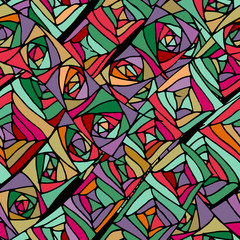 Fototapeta na wymiar Colorful geometric seamless pattern, cool vector illustration