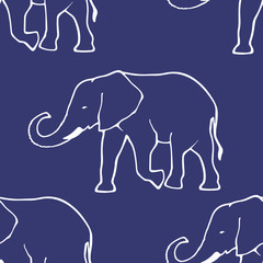 Seamless pattern with elephants