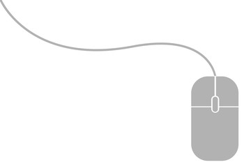 Fototapeta premium vector simple of gray computer mouse, isolated on white 