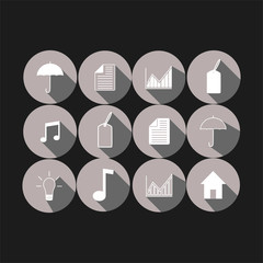 set of  icons illustrations. house. umbrella. list. schedule. la