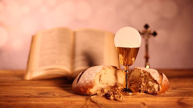 Symbol christianity religion a golden chalice