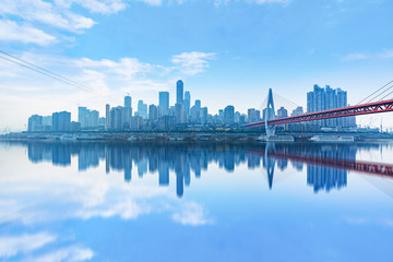 Fototapeta premium chongqing cityscape,yangtze river bridge