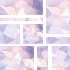 Fototapeta premium Set abstract modern poligonal background for site brochure