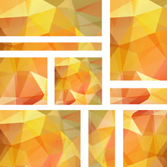 Set of polygonal triangular geometric banners for modern design