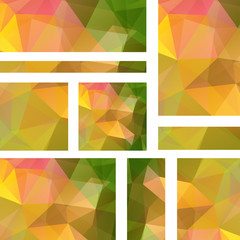 Background made of triangles. Square composition with geometric background