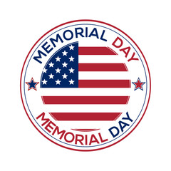 Memorial Day design over white background. Vector illustration