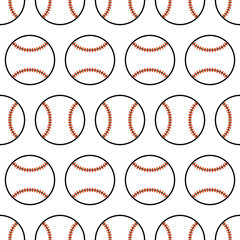Baseball. Seamless pattern with sport balls. Vector 