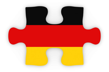 German Flag Puzzle Piece Top Down Orthographic 3D Illustration