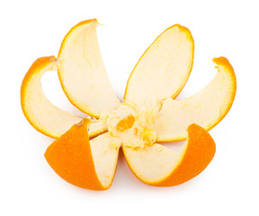 orange peel isolated on white background