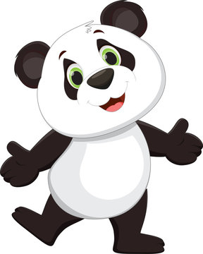 happy panda cartoon