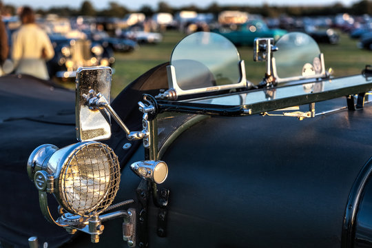 Close-Up Of A Vintage Bentley Parked At Goodwood