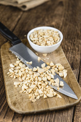 Heap of chopped Peanuts (selective focus)