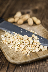 Heap of chopped Peanuts (selective focus)