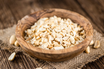 Heap of chopped Peanuts (selective focus)