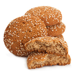 Oatmeal cookies on white