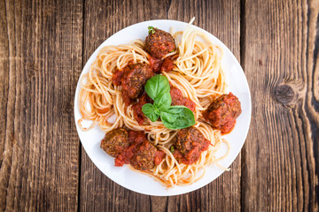 Fresh made Spaghetti with Meatballs and Sauce