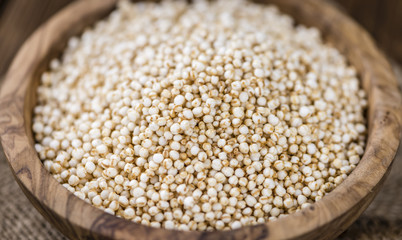 Puffed Quinoa (selective focus; close-up shot)