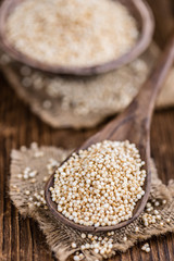 Pile of puffed Quinoa (selective focus)