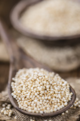 Puffed Quinoa (selective focus; close-up shot)