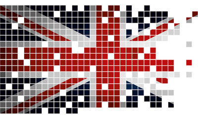 Mosaic flag of Great Britain - obrazy, fototapety, plakaty