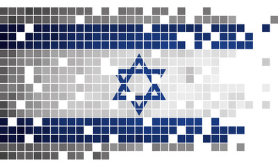 Mosaic flag of Israel - obrazy, fototapety, plakaty