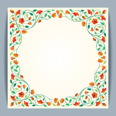 Beautiful Round Frame Vector Flower Banner Background