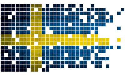 Mosaic flag of Sweden - obrazy, fototapety, plakaty