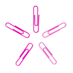 pink paper clips